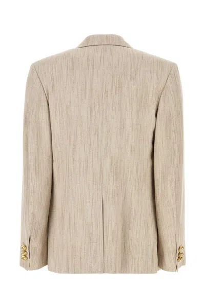 Bottega Veneta Melange Sand Viscose Blend Blazer