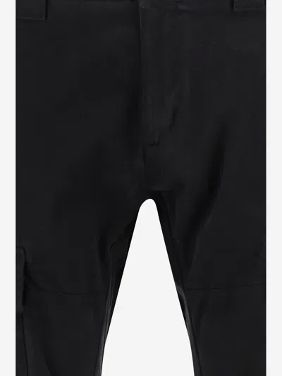 C.p. Company C.p.company Diagonal Raised Fleece Cargo Sweatpants In Black