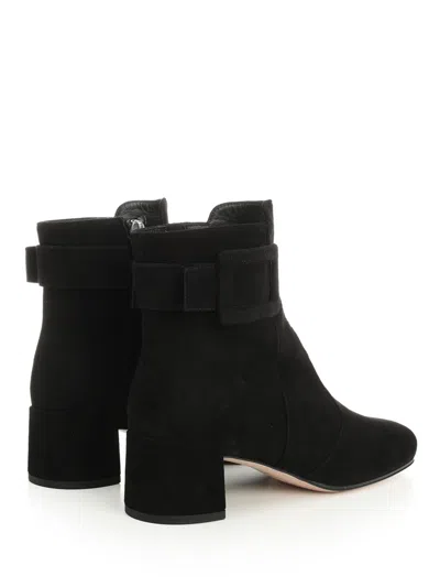 Roger Vivier Trs Vivier Suede Ankle Boots In Black