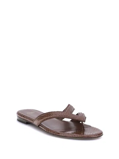 Fendi Women Infradito Ayers Sandals In Burgundy