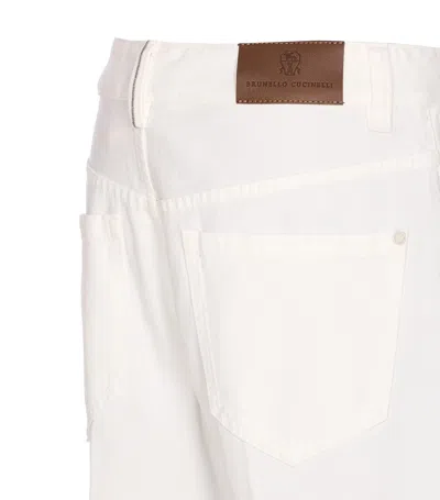Brunello Cucinelli Contemporary Square Denim Pants With Jewel