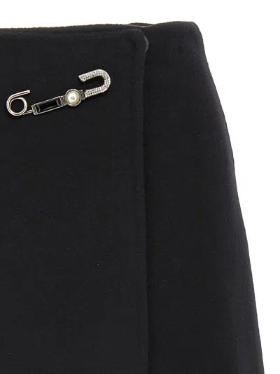 Ermanno Scervino Elegant Skirt Made From Virgin Wool Featuring Jewel Details