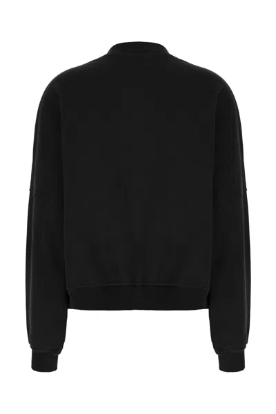 Marni Relaxed Fit Black Sweatshirt With Textured Logo In Black