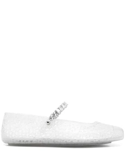 Jimmy Choo The Jelly Glitter Crystal-strap Ballerina Flats