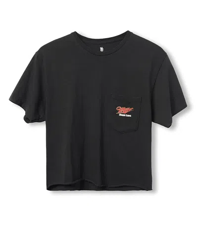 Junk Food Clothing Women's Miller High Life Flea Market Crop Tee In Black