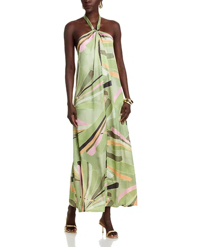 Elan Halter Maxi Dress In Multi