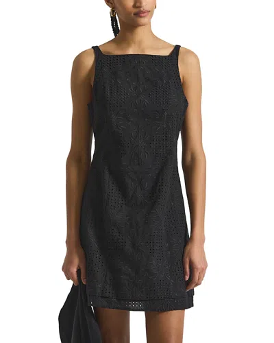 Derek Lam 10 Crosby Sage Garden Tile Cotton Eyelet Minidress In Black