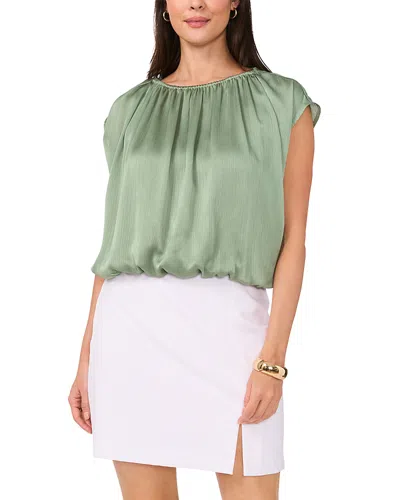 Vince Camuto Textured Satin Bubble Top In Green