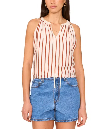 Vince Camuto Sleeveless Tie Neck Top In Red