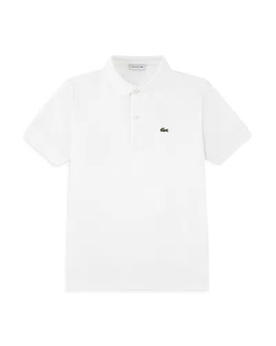 Lacoste Kids' Logo-embroidered Short-sleeved Polo Shirt In White