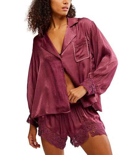 Free People Midnight Muse Pajama Shirt In Pink