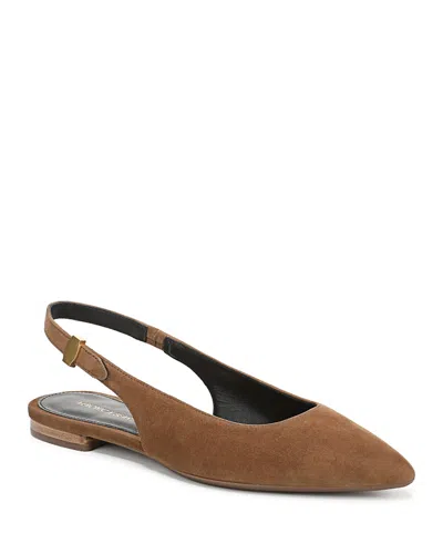 Veronica Beard Shina Slingback Pointed Toe Flat In Brown