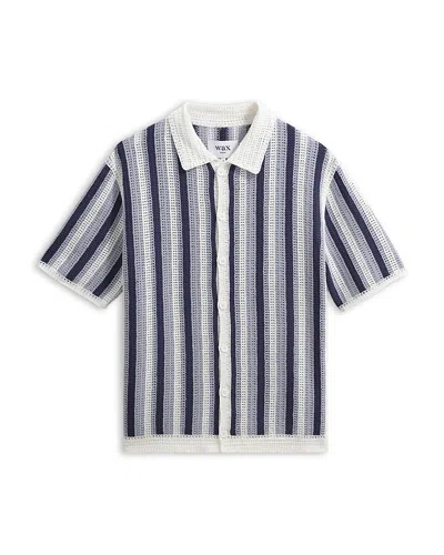 Wax London Crochet Stripe Shirt In Multi