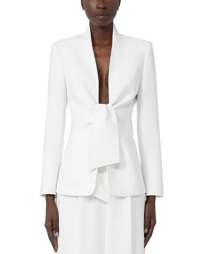 Max Mara Tailored Fit Jackets Tie Detail In White