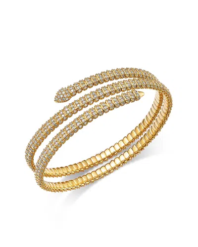 Bloomingdale's Fine Collection Diamond Flexible Multi-row Bangle In 14k Yellow Gold, 4.35 Ct. T. W