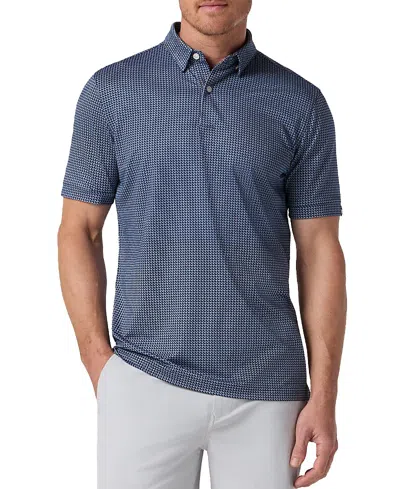 Mizzen + Main Mizzen+main Halyard Short Sleeve Polo Navy Geo Twill In Blue
