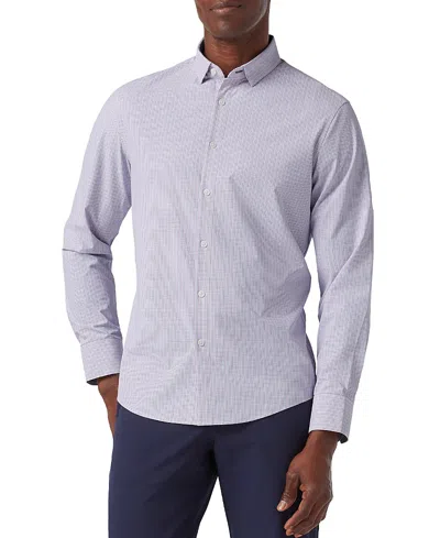 Mizzen + Main Mizzen+main Leeward Trim Fit Microcheck No Tuck Performance Button-up Shirt In Pink