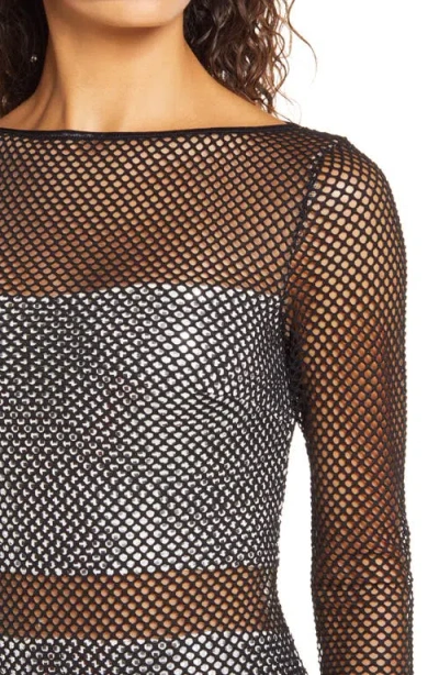 Sho By Tadashi Shoji Netting Illusion Long Sleeve Sheath Dress
