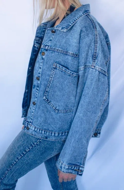 Rivalry Runway Lips Print Denim Jacket