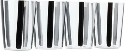 The Conran Shop Black Nova Stripe Tumbler Set, 4 Pcs