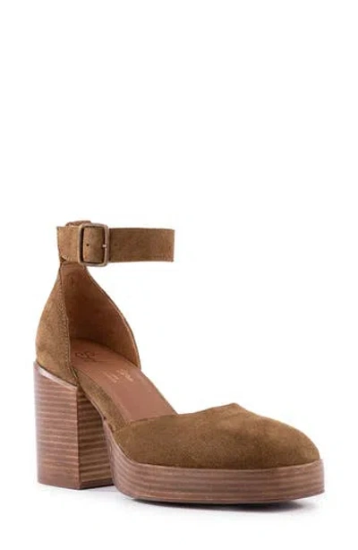 Seychelles Gleaming Ankle Strap Platform Pump