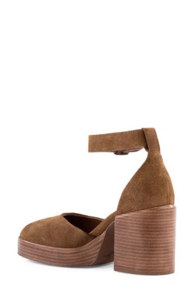 Seychelles Gleaming Ankle Strap Platform Pump