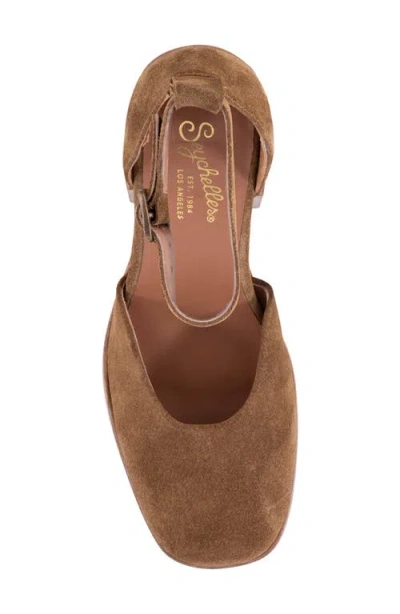 Seychelles Gleaming Ankle Strap Platform Pump