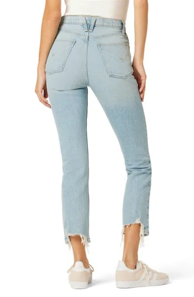Hudson Jeans Harlow Ultrahigh Waist Fray Hem Ankle Cigarette Jeans In Blue