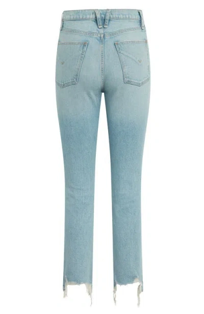Hudson Jeans Harlow Ultrahigh Waist Fray Hem Ankle Cigarette Jeans In Blue