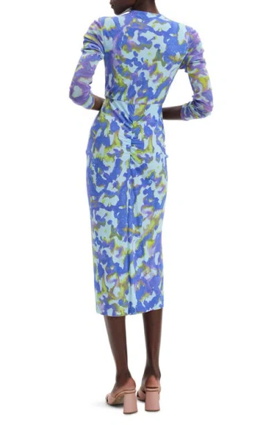 Diane Von Furstenberg Hades Pleated Abstract-print Midi Dress
