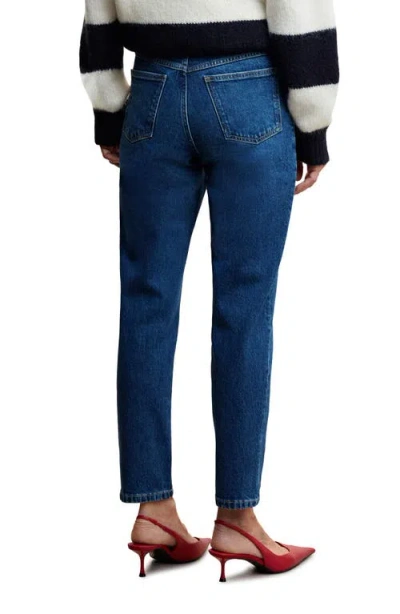 Mango Mom Comfort High Rise Jeans Dark Blue