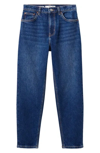 Mango Mom Comfort High Rise Jeans Dark Blue
