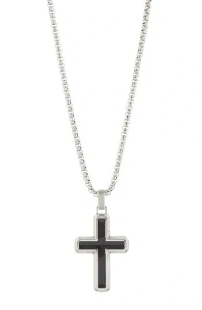 Ed Hardy Stainless Steel Cross Pendant Necklace & Bracelet Set