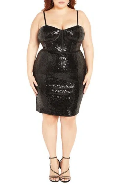 City Chic Sequin Corset Minidress