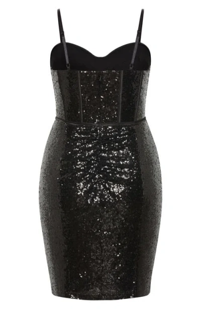 City Chic Sequin Corset Minidress
