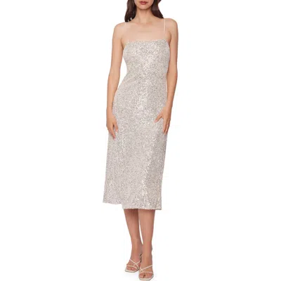 Lost + Wander Etoile Sequin Open Back Midi Dress