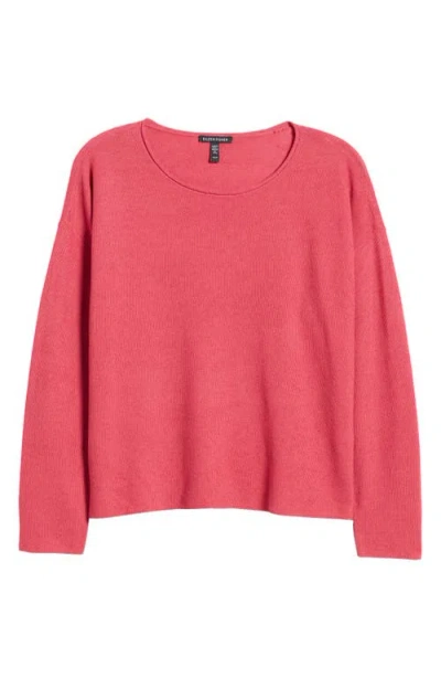 Eileen Fisher Jewel Neck Box Top In Geranium