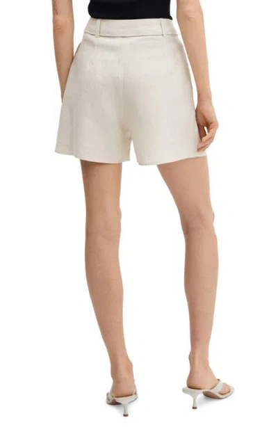 Mango Belted Linen Shorts
