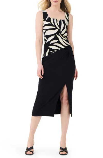 Nic + Zoe Breezy Leaves Notched Neck Shell