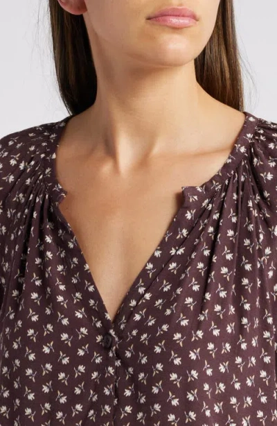 Treasure & Bond Flowy Button Front Minidress In Brown