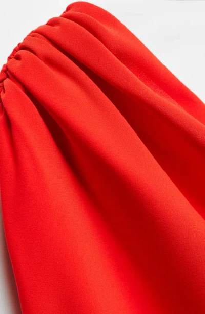 Mango Asymmetrical Dress With Side Slit Red