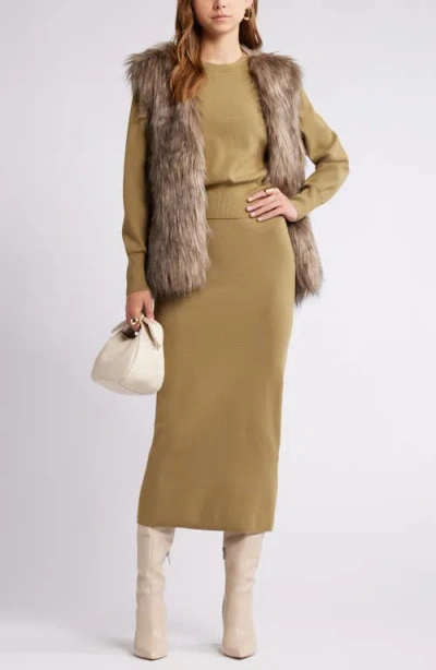 Open Edit Faux Fur Vest