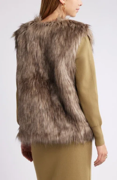 Open Edit Faux Fur Vest