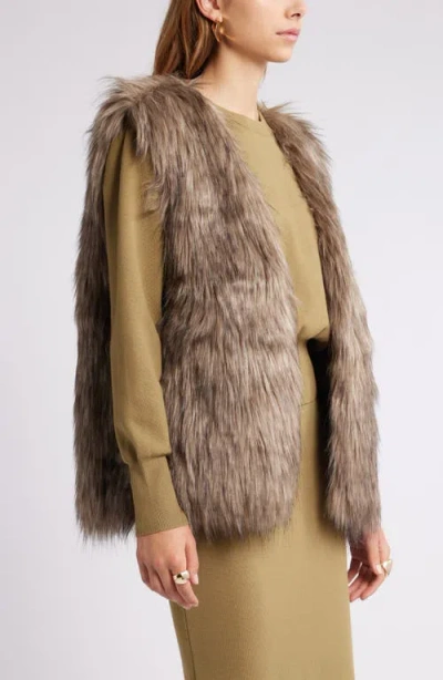 Open Edit Faux Fur Vest