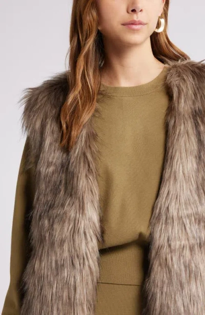 Open Edit Faux Fur Vest