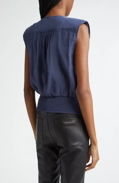 Ramy Brook Millegan Bead Detail Smock Waist Top