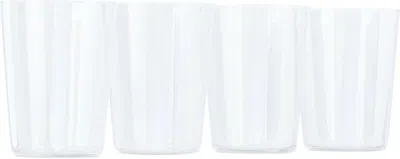 The Conran Shop White Nova Stripe Tumbler Set, 4 Pcs