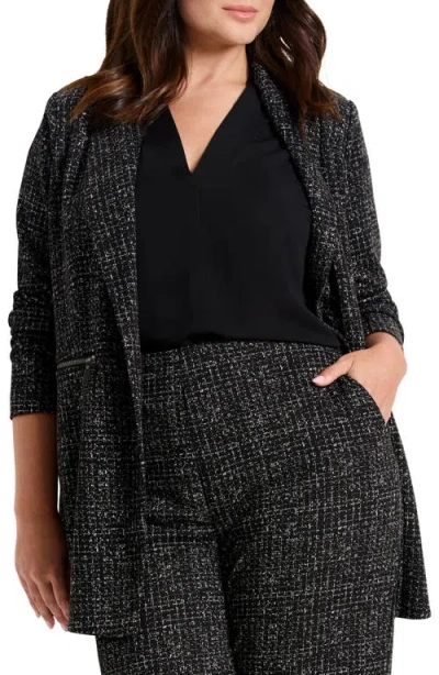 Nic + Zoe Nic+zoe Dotty Grid Zip Pocket Blazer