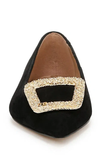 Sam Edelman Nico Pointed Toe Ballet Flat Black Leather