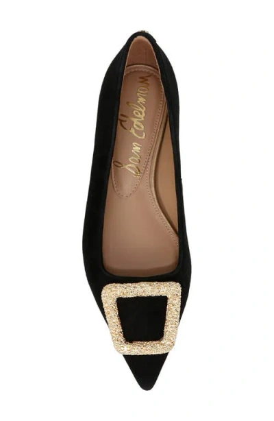 Sam Edelman Nico Pointed Toe Ballet Flat Black Leather